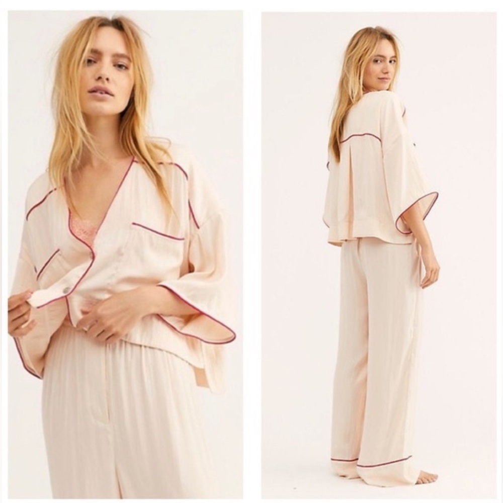 Free people shine crop top and pajama set